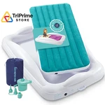 Hiccapop Inflatable Travel Bed With Safety Bumpers Toddler, Teal. Fixed Price $142.61.
