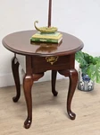 Broyhill Cherry Oval End Table-queen Anne Single Drawer Solid Wood. Fixed Price $449.00.