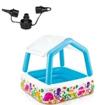 Intex 120V Electric Air Pump & Inflatable Ocean Scene Sun Shade Kids Pool. Fixed Price $71.99.