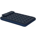 Queen Size Air Mattress Camping Bed With 2 Pillows Hand Pump, Blue. Fixed Price $58.20.