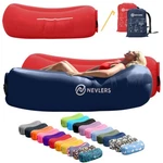 Nevlers Inflatable Navy And Red Blow Up Lounger Beach Chair Sofa With Travel Bag. Fixed Price $49.99.