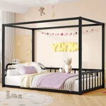 Bellemave Canopy Floor Bed 4 Posters Metal Twin Size Montessori High. Fixed Price $194.24.
