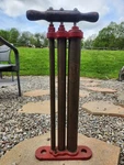 Antique Triple Barrel 3 Cylinder Copper Bicycle Car Model Air Pump Rare Ny. Fixed Price $125.00.