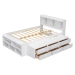 Solid Wood Platform With Storage Drawers & Bookcase Headboard Full Size Beds. Fixed Price $639.99.