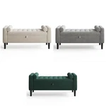 Upholstered Storage Ottoman End Of Bed Bench Foot Rest W/rolled Arms & 2 Pillows. Fixed Price $97.84.