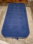Enerplex Dual Pump Luxury Air Bed With Built - Blue/white, Twin Size. Fixed Price $35.00.
