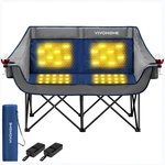 Vivohome 45W Heated Camping Chair Loveseat, 27000MAH Power Bank Navy Blue. Fixed Price $209.99.