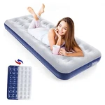 Camping Air Mattress Inflatable Bed Flocked Surface Travel Single BLUE-1PCS. Fixed Price $37.25.