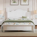 F/q/k Size Wooden Platform Frame With Retro Wave Headboard Bedroom Furniture. Fixed Price $335.98.