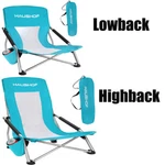 Haushof Highback/lowback Beach Chair Mesh Folding Camping Cup Holder. Fixed Price $49.99.