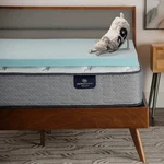 Serta Thermagel Memory Foam Mattress Topper, Twin, Blue. Fixed Price $39.95.