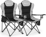 Camping Chairs 2 Pack, For Adults, Folding Pcs, Black. Fixed Price $140.53.