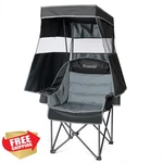 Pcuauld Grey Folding Canopy Camping Chair Single Pack. Fixed Price $139.99.