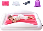 Portable Inflatable Toddler Travel Bed With Safety Rails & Accessories - Coral. Fixed Price $74.99.