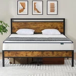 Z-hom Easy Assembly Sturdy Metal Platform Bed, Queen, Vintage Brown. Fixed Price $203.14.