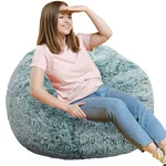 Kisoy 3FT Round Bean Bag Chair Memory Foam Dark Green Faux Fur. Fixed Price $89.99.