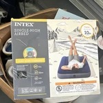 Intex Single-high Airbed Twin Dura-beam Fiber-tech Blue Camping Mattress. Fixed Price $28.00.