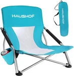 Haushof Beach Chair Mesh Back Foldable High/low W/lightweight Carry Bag. Fixed Price $48.99.