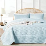Akkialla Twin Size Quilt Bedding Set, Sky Blue Lightweight Microfiber Soft Bedsp. Fixed Price $36.39.