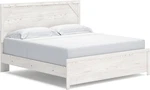 Ashley Gerridan Vintage King Panel Bed, White, Metal Slats, No Box Spring Needed. Fixed Price $960.99.