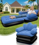 Inflatable Pull Couch Air Sofa Bed W Headboard Flocked Surface Indoor Outdoo. Fixed Price $42.51.