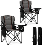2 Pack Oversized Fully Padded Camping Chair With Lumbar Support, Heavy Duty Cool. Fixed Price $131.23.