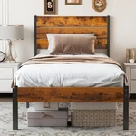 Jhk Twin Size Sturdy Metal Platform Bed Frame With Wood Headboard And Footboard. Fixed Price $58.82.