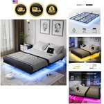 Floating Bed Frame Queen Size With Smart Led Lights And Charging Station - Mo.... Fixed Price $167.19.