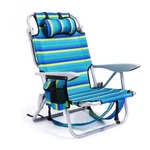 Canpsky Portable Beach Chair For Adults, Outdoor Oversized, Ocean Striped. Fixed Price $91.99.