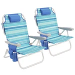 Sunnyfeel Low Beach Chair 2 Pack Position Lay Flat 350 Lbs. Fixed Price $209.99.