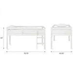 Dorel Living Milton Traditional Wood Twin Junior Loft Bed White. Fixed Price $227.82.