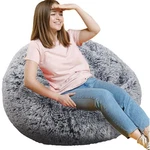 Fluffy Bean Bag Chair, 3FT Round Memory Foam Filled For Teens & Kids.... Fixed Price $82.75.