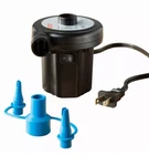 Embark 120V Electric Airbed Pump, Toy Inflator, Sorting Goods,/ Three Valve Size. Fixed Price $25.99.