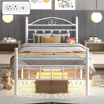Samurbex 12 Inch Twin Size Bed Frames Charging Stationwhite Metal Platform. Fixed Price $141.93.