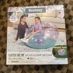 Bestway Glitter Dream Inflate-a-chair Indoor And Outdoor 165LB Limit. Fixed Price $30.00.