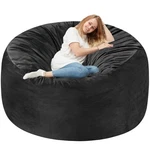 Homguava 6FT Giant Bean Bag Chair Memory Foam Black Velvet. Fixed Price $179.99.