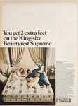 1967 Print Ad Beautyrest Supreme King Size Mattress By Simmons Family Bed. Fixed Price $20.67.