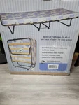 New Box! Linon Roma Folding Bed Blue & White Mattress Made Italy. Fixed Price $99.95.