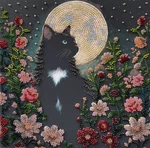 Black Cat Can Sleep Embroidery Kit Diy Beaded Home Decor Wall Art. Fixed Price $24.30.