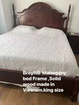 Broyhill Mahogany King Size Bed With Boxes And Mattress.. Fixed Price $500.00.