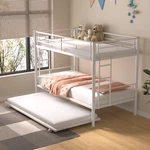 Twin Bunk Frame With Trundle Metal Bed, Ladder And Full-length Guardrail New. Fixed Price $198.99.