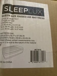 Sleeplux Durable Inflatable Air Mattress 22" Tall Queen. Fixed Price $69.99.