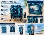 Tommy Bahama Backpack Beach Chair Folding Reclining Tropical Print Cup Hol. Fixed Price $77.55.
