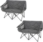 2-PACK Heavy Duty Portable Folding Camp Loveseat Chairs With Cup Holders. Fixed Price $168.99.