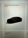 Lucid Air Indoor Car Cover- Form-fitting Lycra Fabric, Fleece Liner. Fixed Price $200.00.