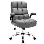 Costway High Back Big & Tall Office Chair Adjustable Swivel W/flip-up Arm Grey. Fixed Price $159.99.