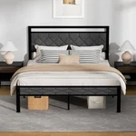Z-hom Easy Assembly Upholstered Platform Bed Frame With Soft Queen, Grey. Fixed Price $153.34.