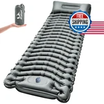 Pretyw Ultralight Camping Sleeping Pad W/ Pillow, 4" Thick, Fast Foot Pump. Fixed Price $54.53.