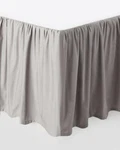 Ruffle Bed Skirt, Split Corner 620 Solid Silver Cotton All Size Drop Length. Fixed Price $59.99.