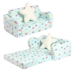Toddler Couch 2-IN-1 Kids Soft Fold Out With Star Pillow Large Colorful Heart. Fixed Price $114.99.